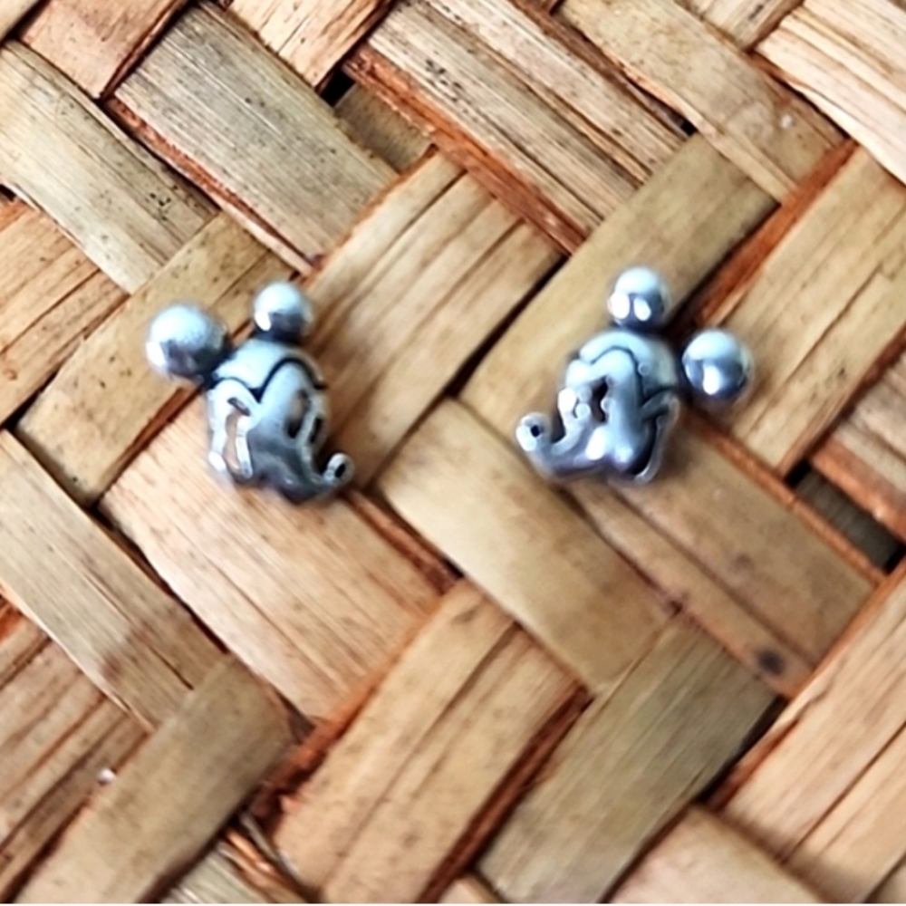 Petite MICKEY Mouse  Earrings M Gem Simulated Pearl Zinc Alloys